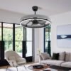 Modern 25 Inch Bedroom Smart Fan Light