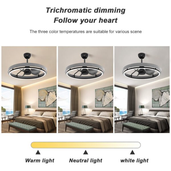Modern 25 Inch Bedroom Smart Fan Light