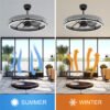 Modern 25 Inch Bedroom Smart Fan Light