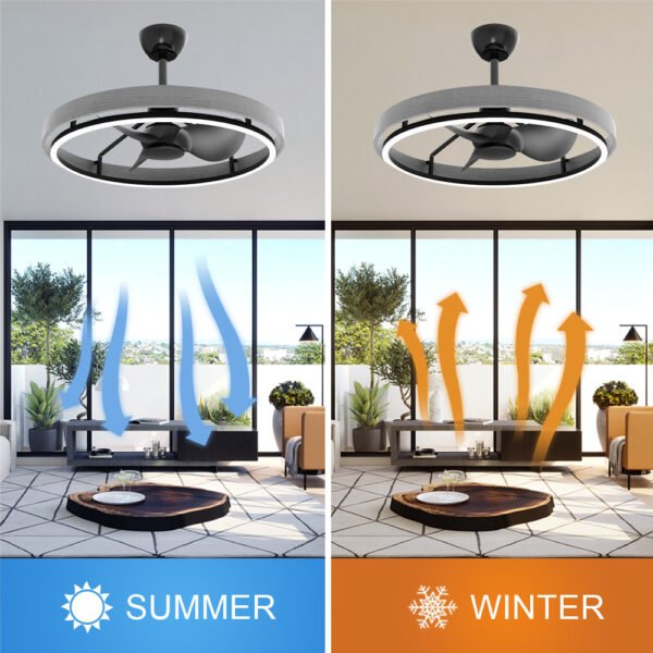 Modern 25 Inch Bedroom Smart Fan Light