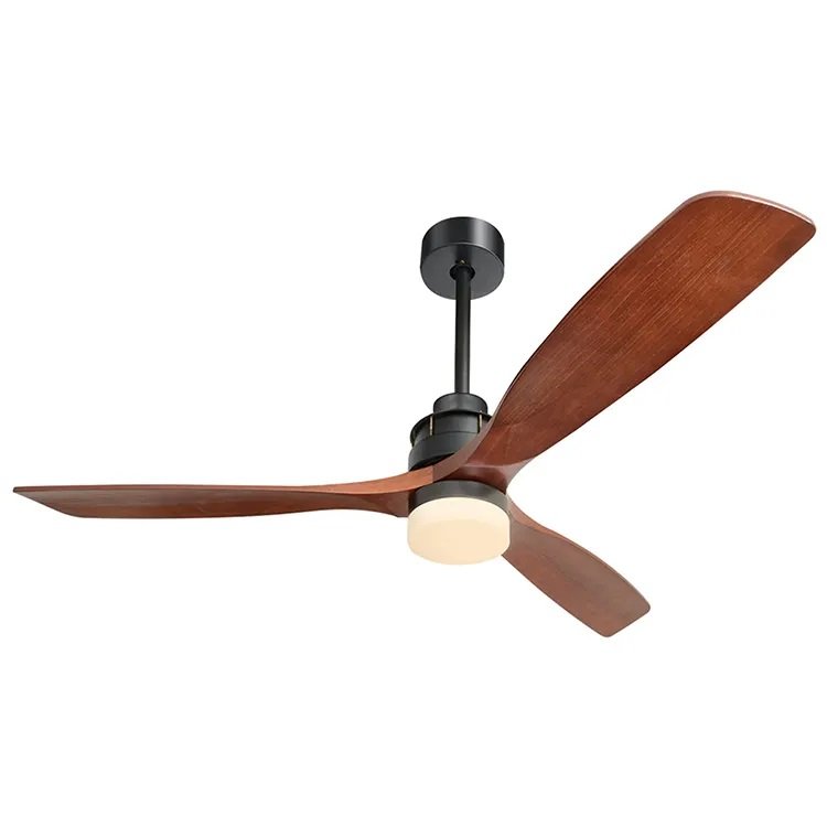 60-inch 3-Blade Wood Ceiling Fan with LED Lights