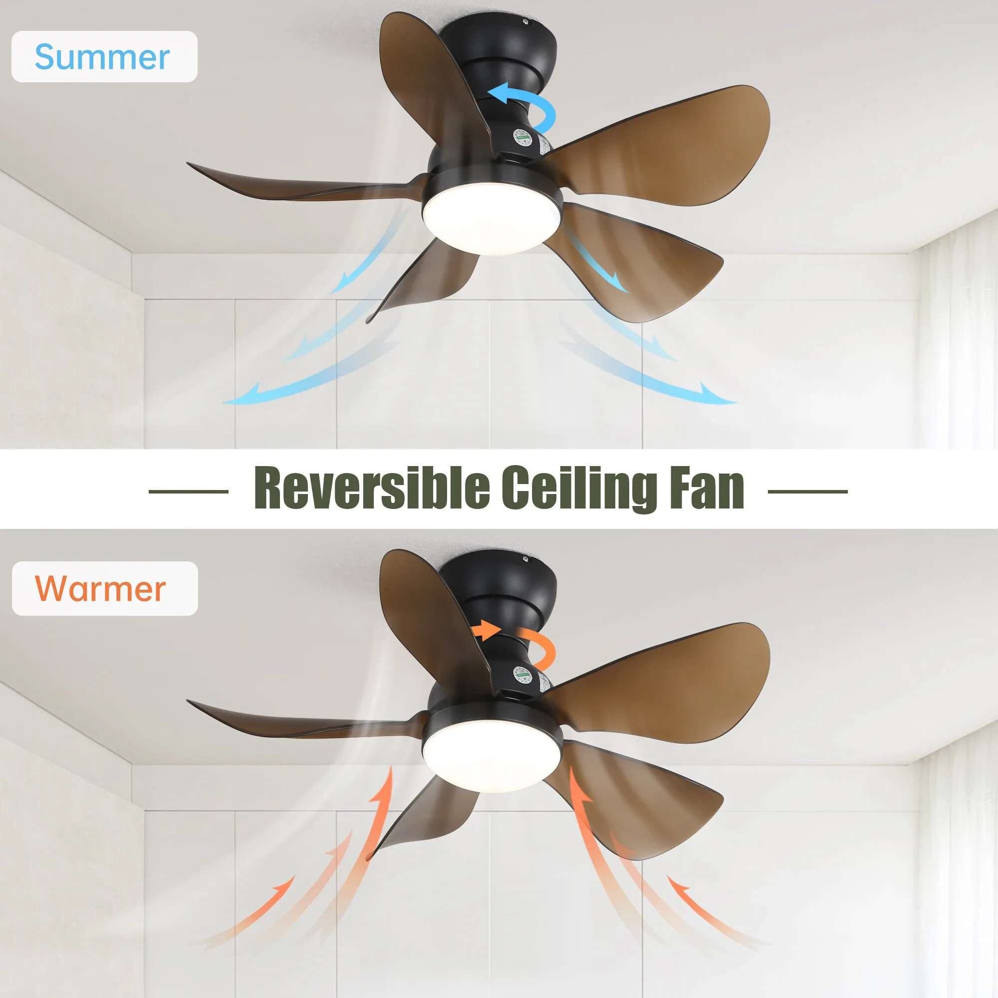 29-Inch Indoor Brown Modern Ceiling Fan