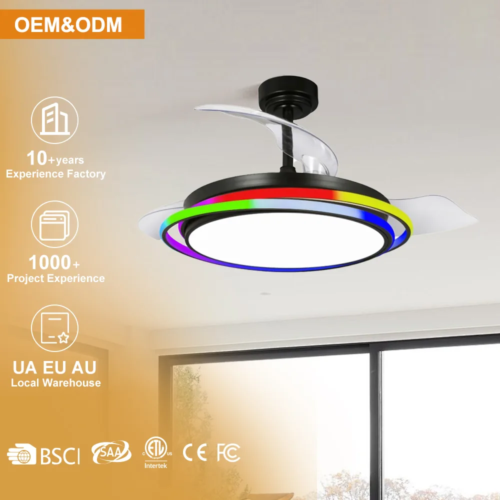 Ceiling Fan Manufacturer 42&Quot; Dc Motor Telescopic Led Ceiling Fan With Rgb Color Light - Image 12