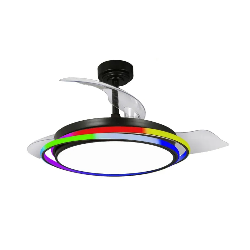 42 DC Motor Telescopic LED Ceiling Fan With RGB Color Lights (1) 42" DC Motor Telescopic LED Ceiling Fan With RGB Color Light