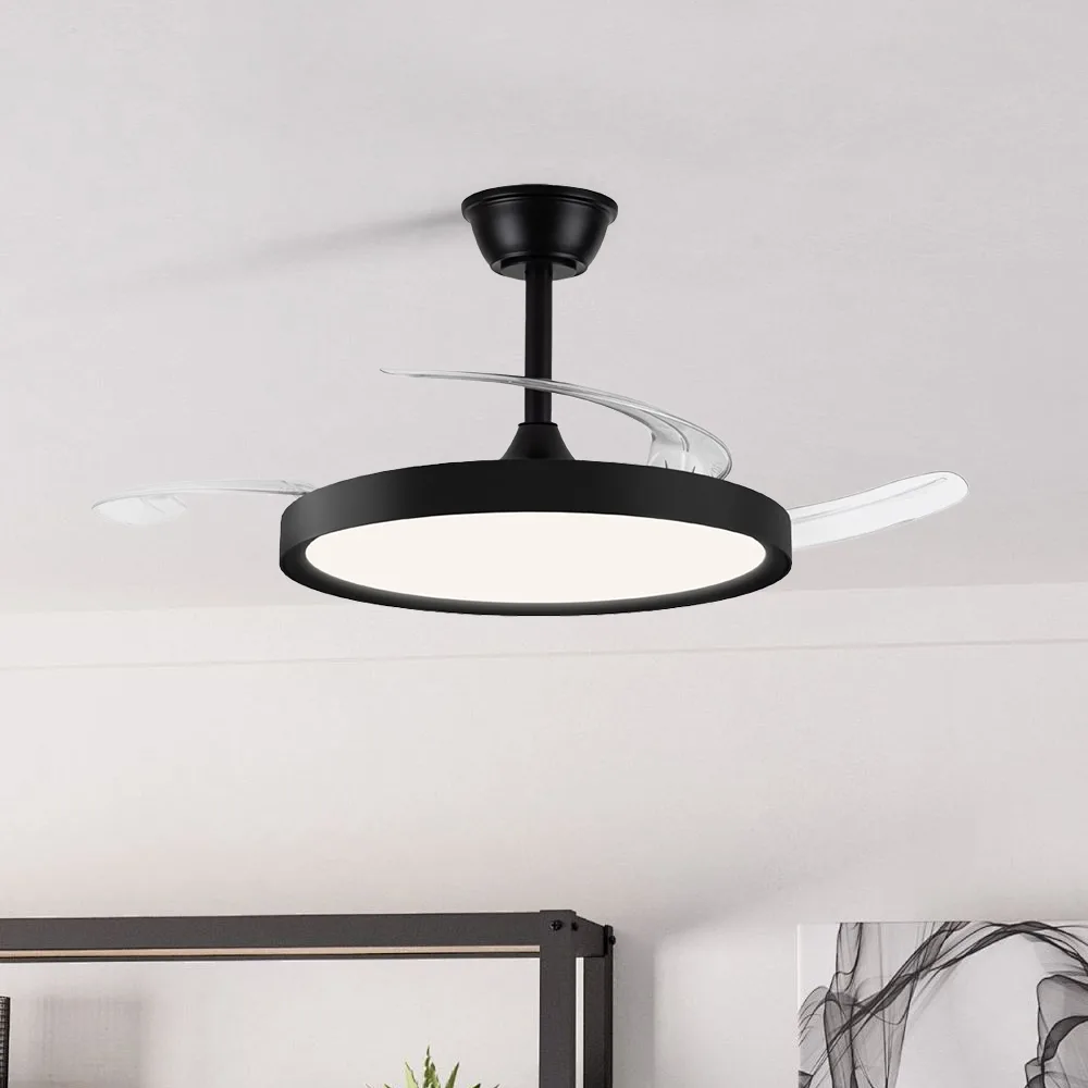 Ceiling Fan Manufacturer 42 Inch Indoor Black Retractable Led Ceiling Fan - Image 4