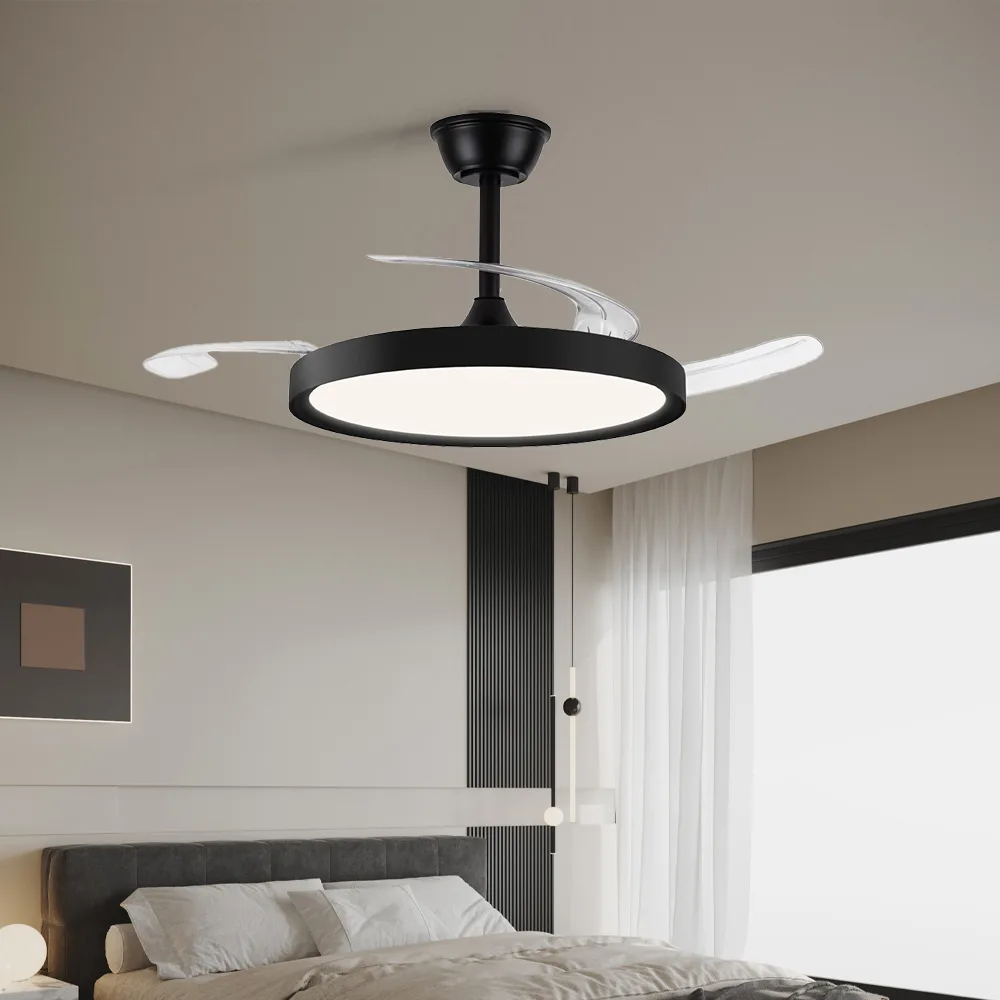 Ceiling Fan Manufacturer 42 Inch Indoor Black Retractable Led Ceiling Fan - Image 5