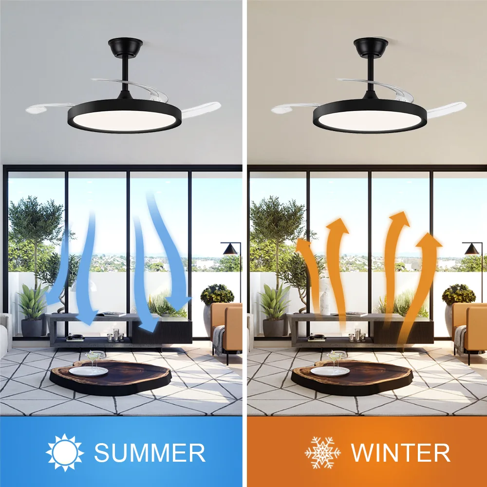 Ceiling Fan Manufacturer 42 Inch Indoor Black Retractable Led Ceiling Fan - Image 11