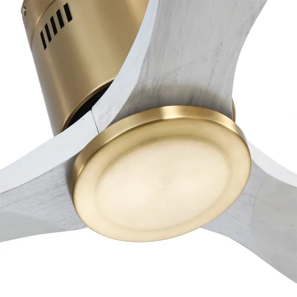 52 Inch Gold Modern Embedded 3 Solid Wood Ceiling Fan