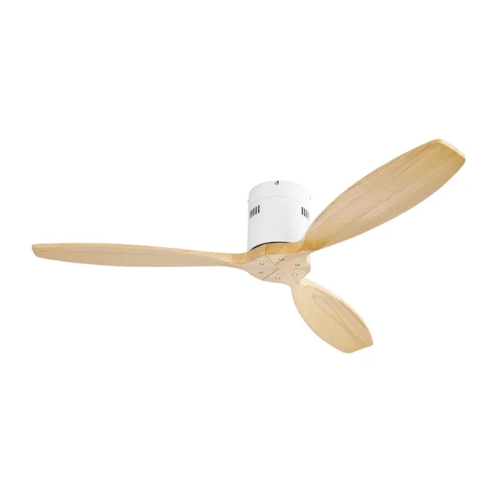 52 Inch Modern Flush Mount White Wood Ceiling Fan (1) 52 Inch Modern Flush Mount White Wood Ceiling Fan