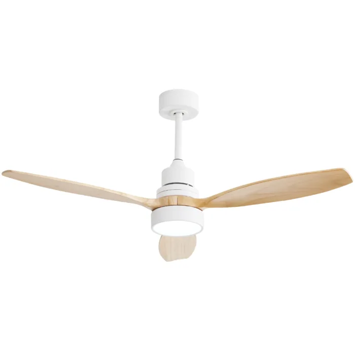 52 White Wood Ceiling Fan with LED Light (1) 52" White Wood Ceiling Fan with LED Light