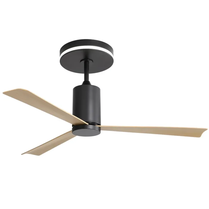 52 Inch Modern Flush Mount Black Silent Ceiling Fan with Light (1) 52 Inch Modern Flush Mount Black Silent Ceiling Fan with Light