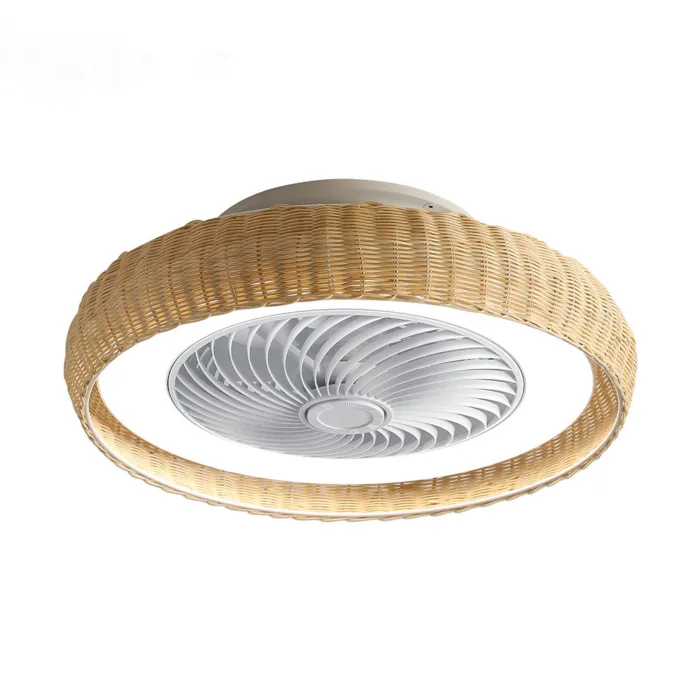 Smart Bamboo Style Bladeless LED Ceiling Fan with Light