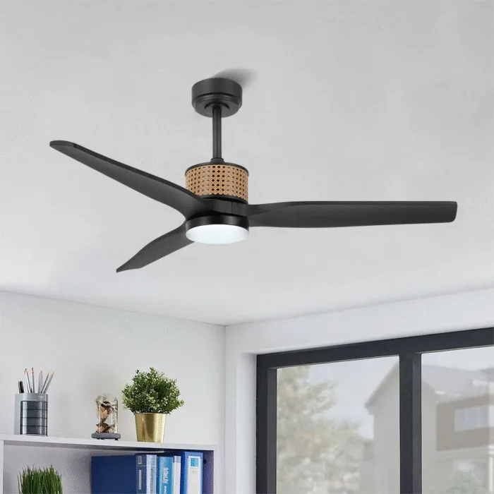 52 Inch Wood Ceiling Fan with LED Light For Living Room