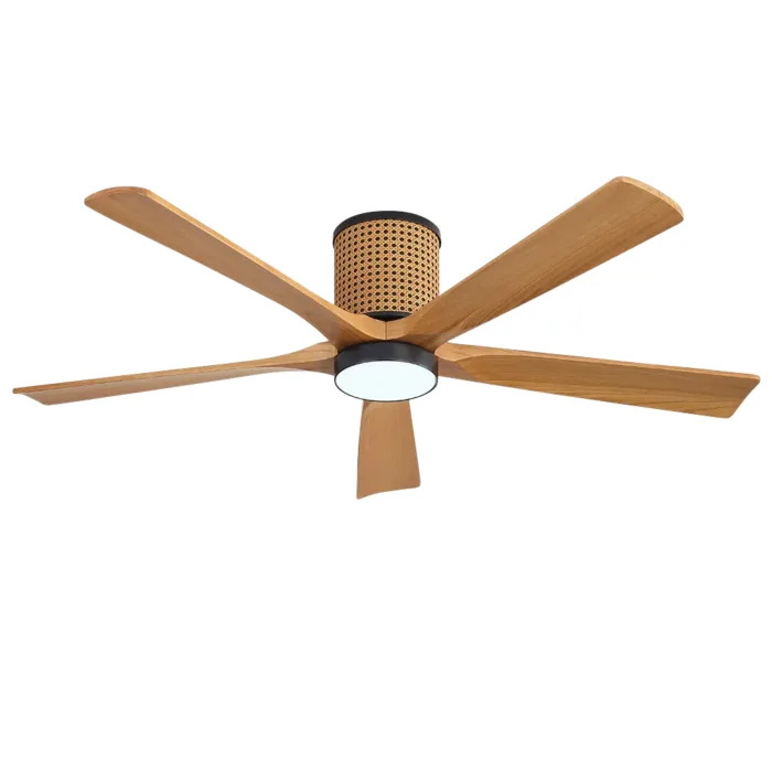 52 Inch Solid Wood Blades Ceiling Fan with Light and Dc Motor Wood Ceiling Fan