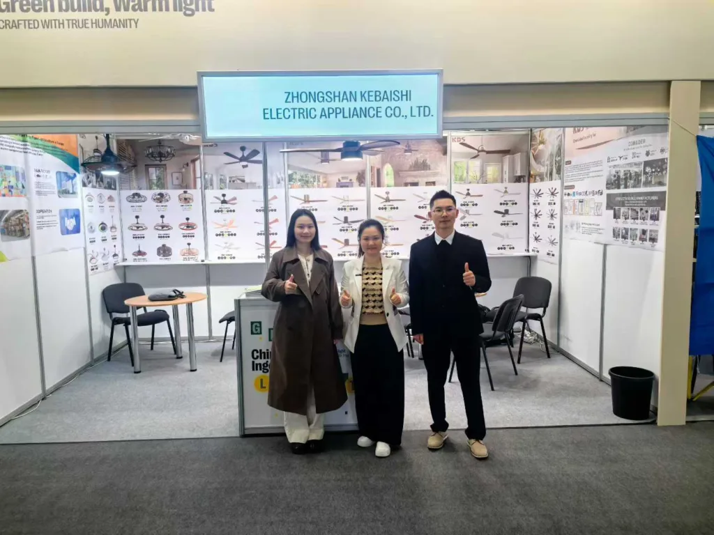 Kbs Ceiling Fan Company Exhibition Booth Display At Light + Building With Logo And Product Lineup